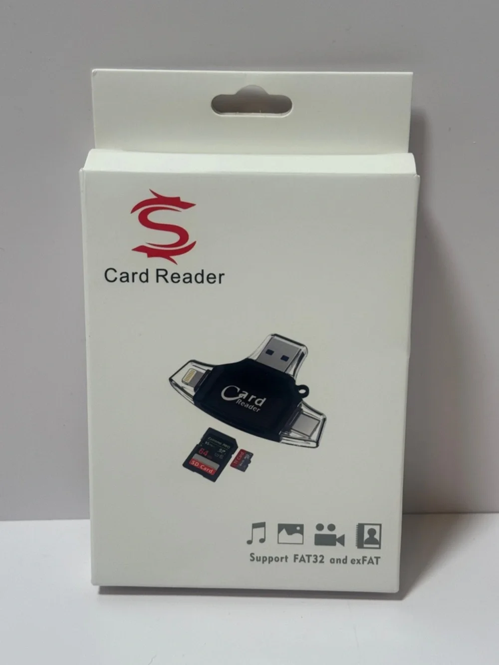 4-in-1 SD TF Card Reader Adapter Open Box New